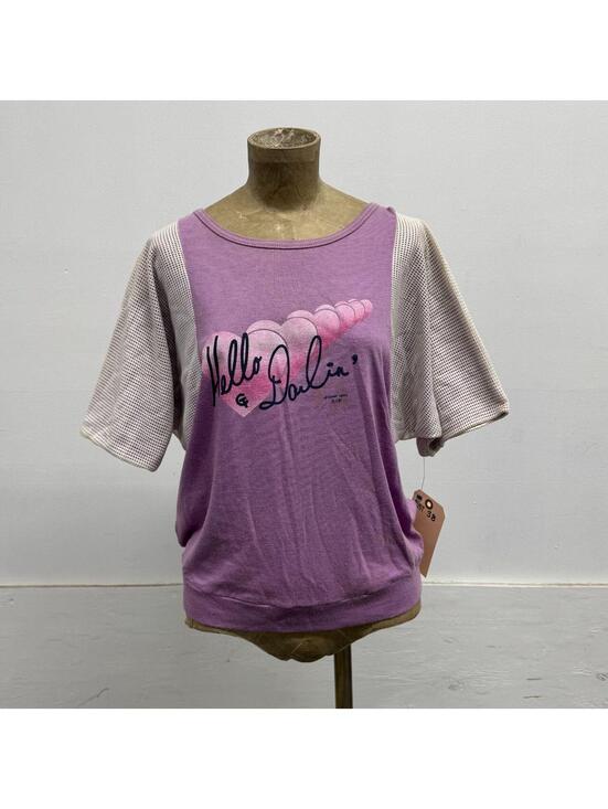 Tops - Vintage 70s 80s Chemisiers du Faucon Lavender "Hello Darlin'" Top